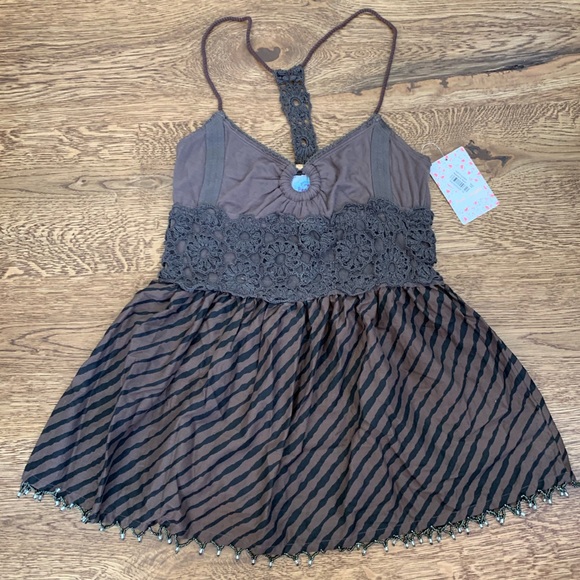 Free People Tops - Brown Free People Racerback Top NWT